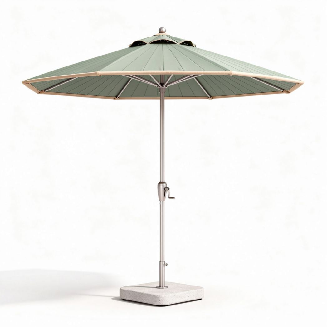 Parasol van aluminium met groen doek 200 x 200 x 250 cm voor buitengebruik