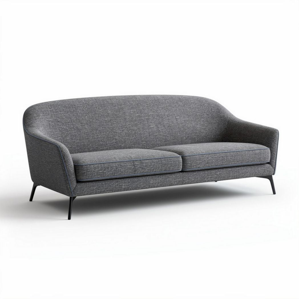 Grijs stoffen bank 200 x 90 x 75cm voor woonkamer en kantoor gebruik