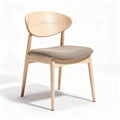 Houten stoel met bekleding in bruin 40 x 45 x 80cm