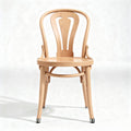 Houten stoel met open rugleuning en afgeronde zitting 45 x 45 x 80cm
