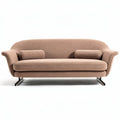 Sofa in blush kleur met stof bekleding en metalen poten 200 x 85 x 75cm