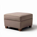 Houten voetenbank 45 x 45 x 40 cm met stoffen bekleding in bruin