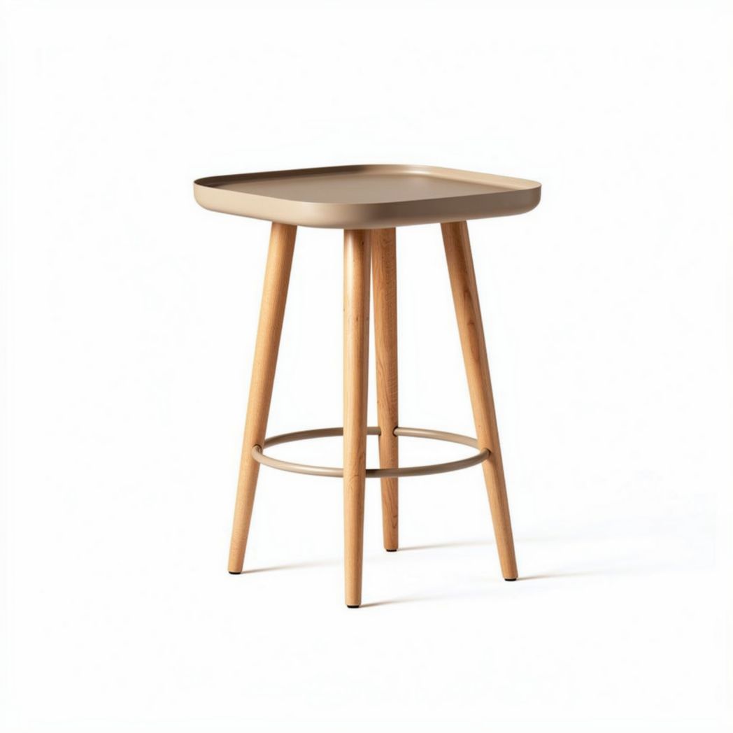 Houten bijzettafel met vierkante top en houten poten 40 x 40 x 75cm