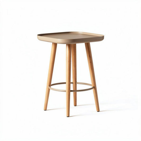 Houten bijzettafel met vierkante top en houten poten 40 x 40 x 75cm